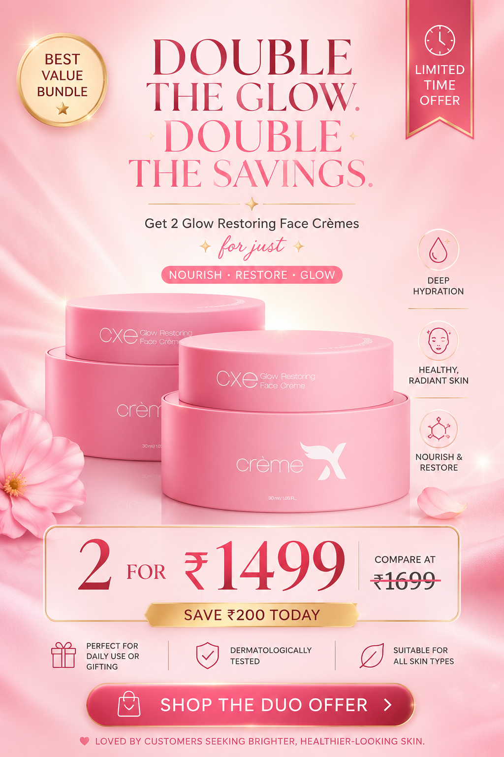 Pack of 2 CreamXemirates – Skin Brightening, Anti-Acne, Anti-Pigmentation & Glow Boosting Face Cream