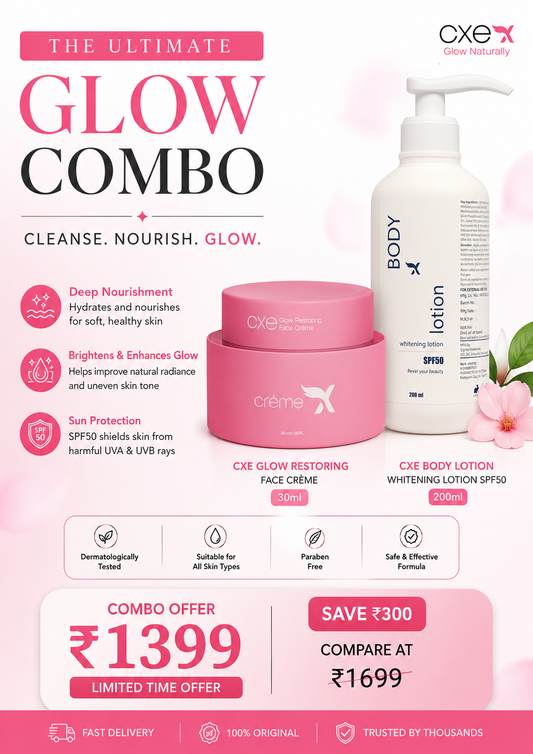 Combo Pack – Cream X emirates + Body Whitening Lotion SPF 50 – Brightening, Whitening & Sun Protection Skincare Set