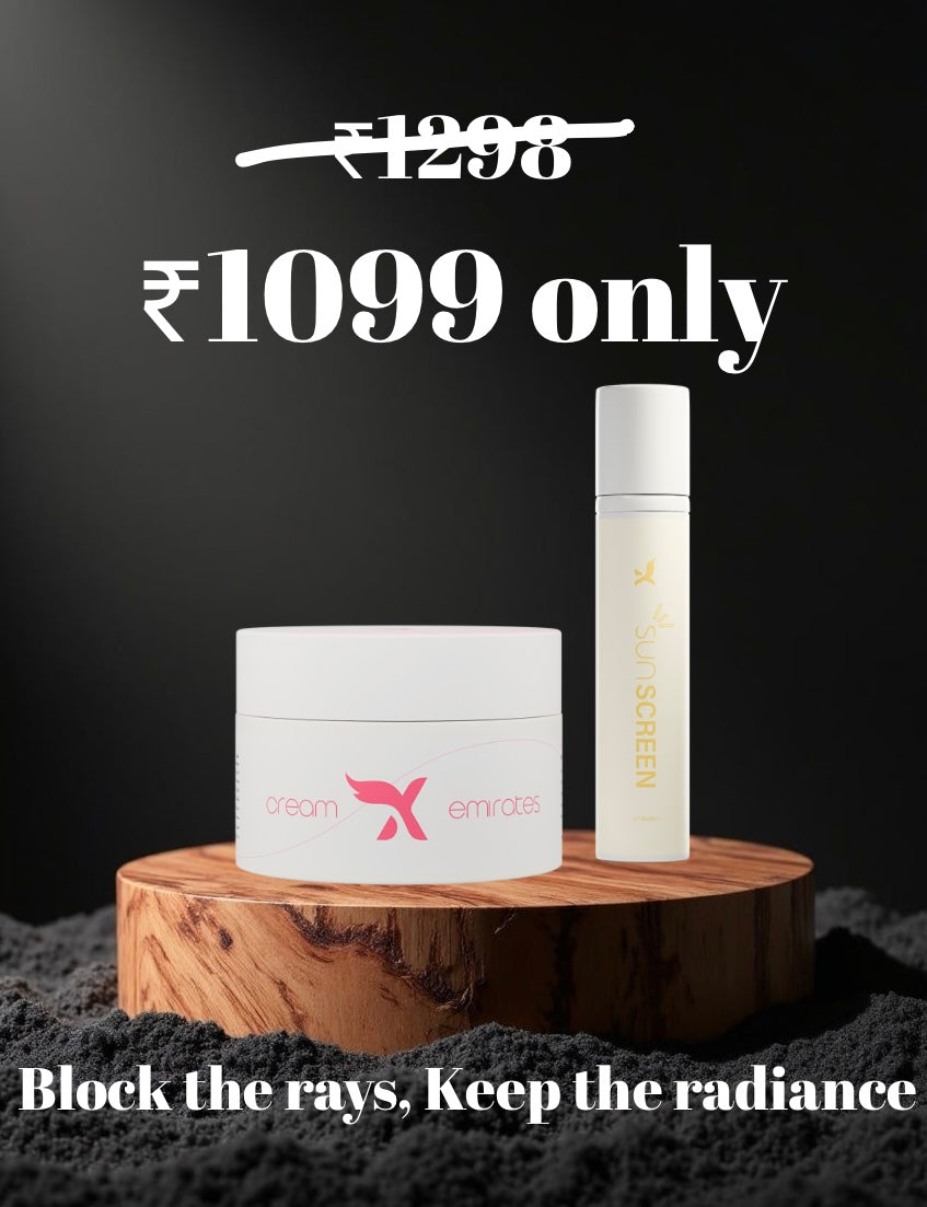 Cream X emirates and sunscreen SPF 50++ combo
