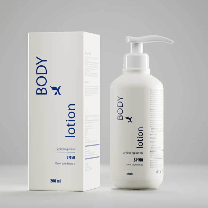 Skin brightening body lotion with SPF 50